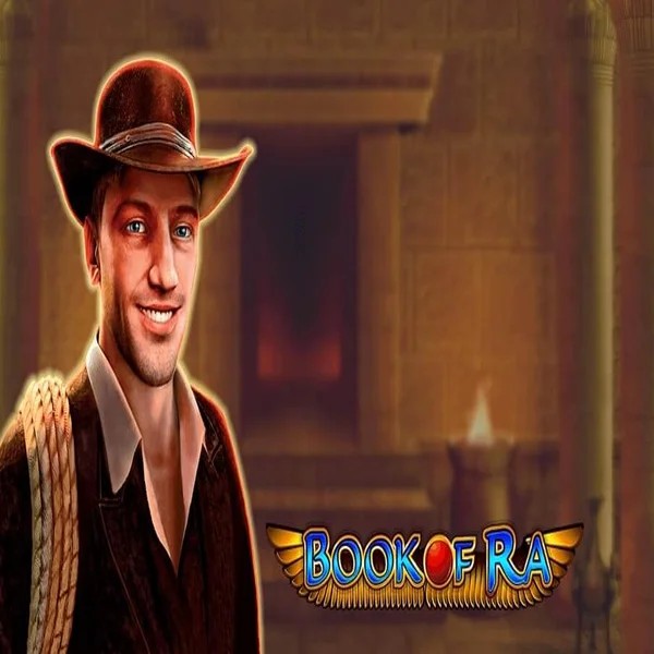 Book of Ra slot logo by Greentube at Bof Casino