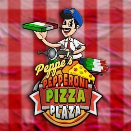 Peppe’s Pepperoni Pizza Plaza online game logo by Pragmatic Play on bofcasino.eu